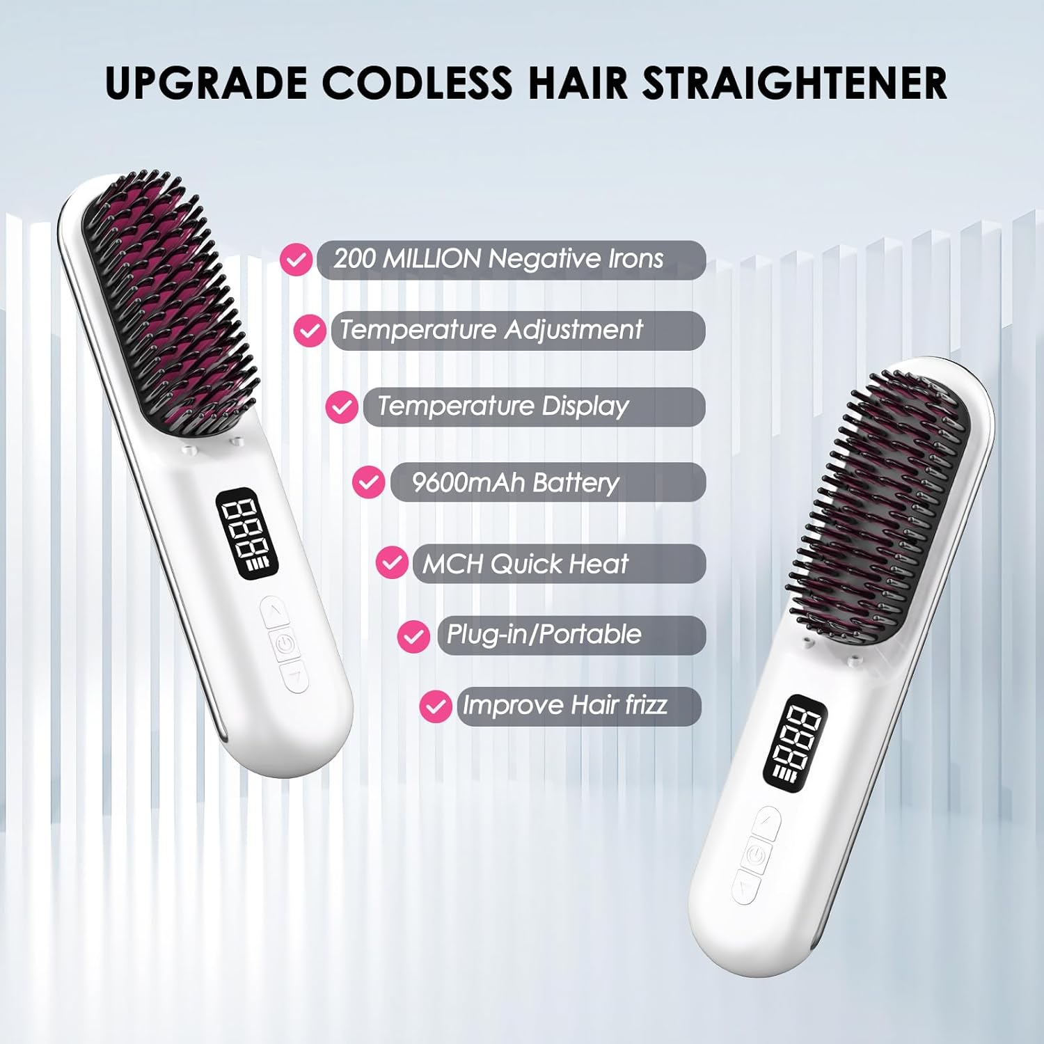 Cordless Hair Straightener Brush - TameLuxe