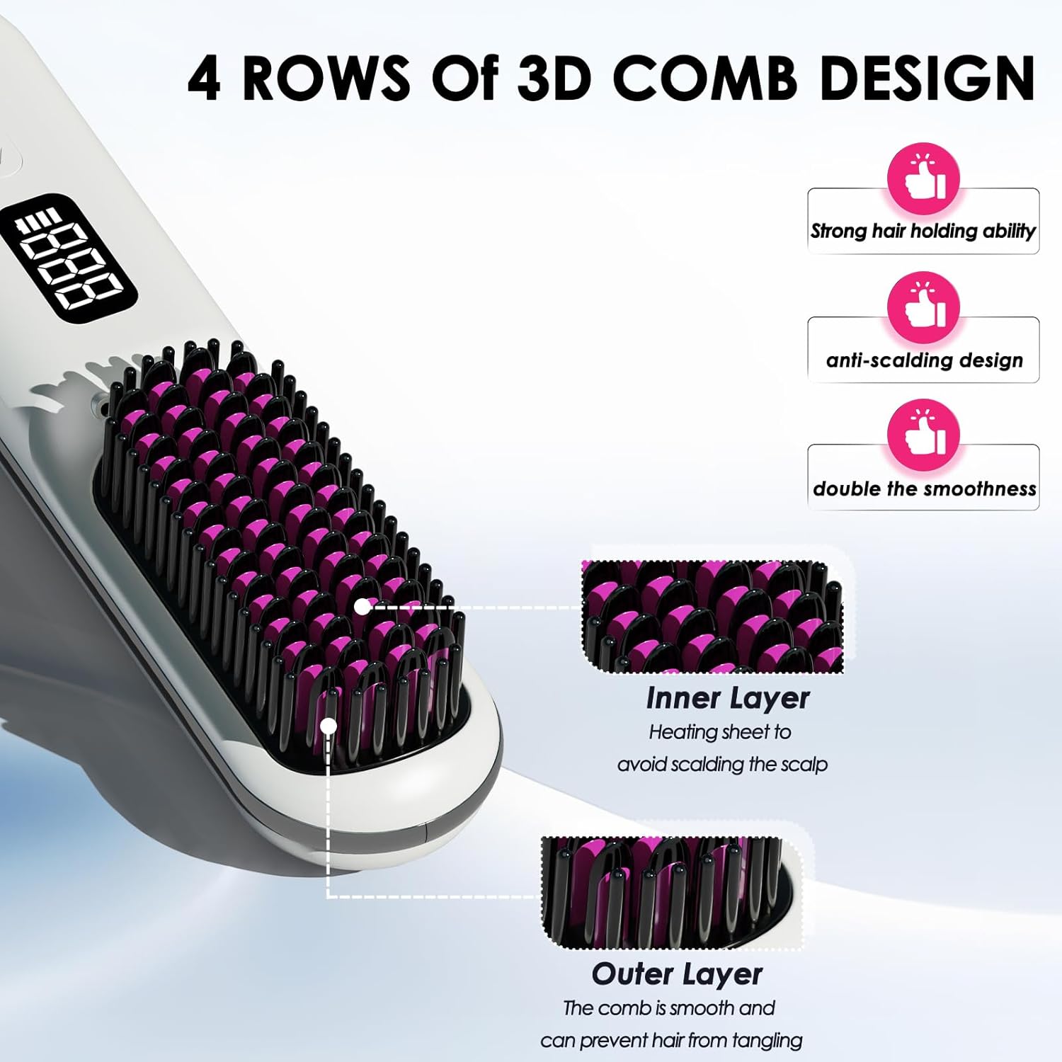 Cordless Hair Straightener Brush - TameLuxe